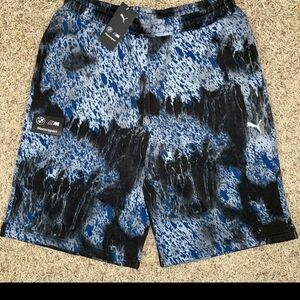 Puma Men's Blue and Black Athletic Shorts